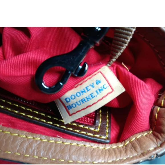 Dooney & Bourke Samba Brown Pebbled Leather Flap Crossbody Bag Small - Picture 10 of 12